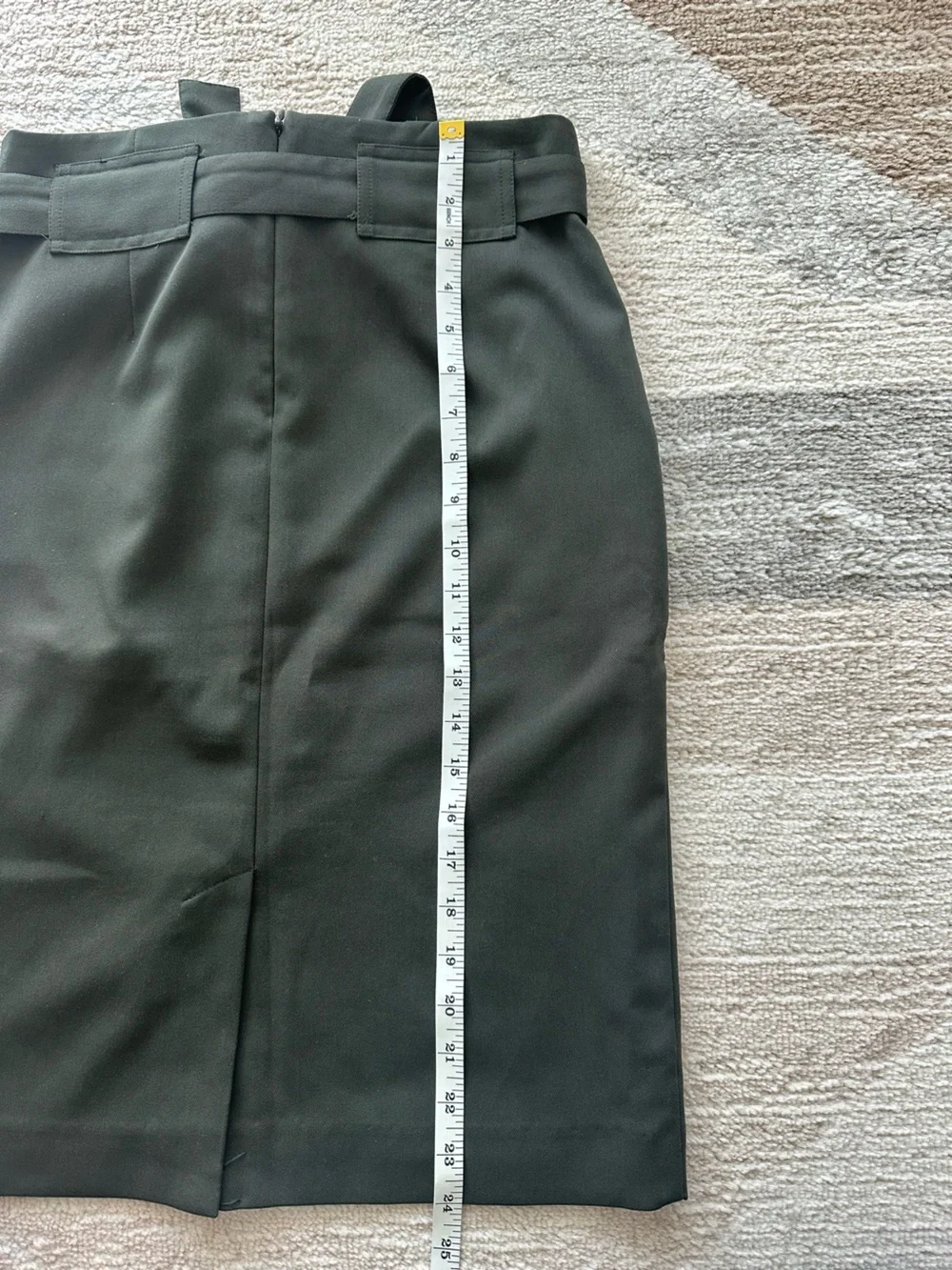 Banana Republic Forest Green Pencil Skirt with Waist Tie Size 0